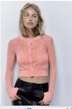 ZARA Pointelle Crop Cardigan