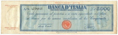 5000 lire titolo provvisorio - 5000,
