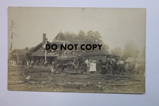 Stazione ferroviaria Essex Ontario RPPC dopo l'esplosione 1907 disastro contea di Essex