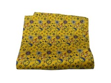 Fazzoletto giallo da taschino splendida pochette in seta fantasia sole lune