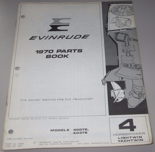 Parts book evinrude hp - parts,