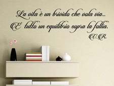 Adesivi Murali Vasco Rossi frasi Vita Brivido Wall stickers da parete per muro