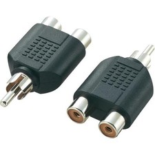 2 pezzi Adattatore Pin CIN RCA da spina RCA a due prese RCA
