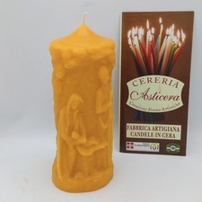 Candele presepe rilievo cera d'api diametro 8.5 h 20cm lunga durata 680grammi
