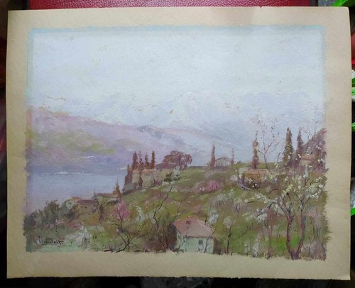 Paesaggio stupendo dipinto - , di