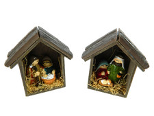 Capanna con Mini Natività Cm 3x6x7h - Sacra Famiglia Lavoretti Scuola Presepe