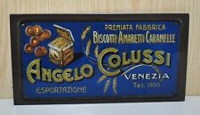 Angelo Colussi Biscotti pubblicità vintage targa insegna metallo replica