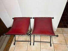 Coppia di panche a X vintage