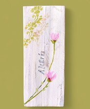 Pannello in Legno Alegria Dipinto a Mano Stile Shabby Chic