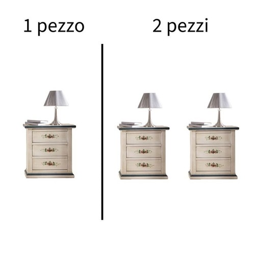 Comodino legno shabby chic - in,