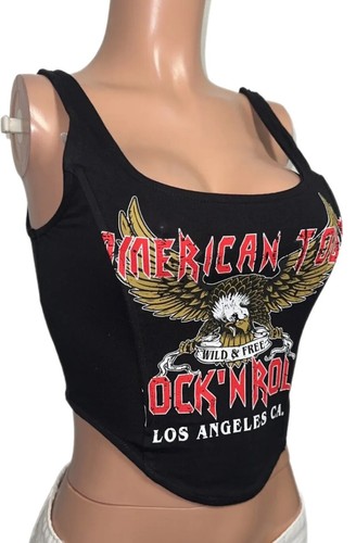 Canotta nera stile corsetto