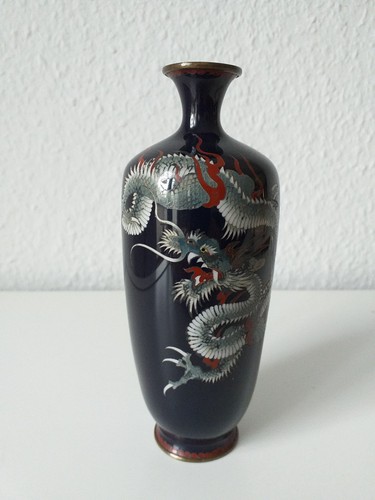 Vaso cloisonne drago meiji - vaso,