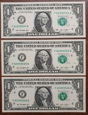 LOTTO DI 3 BANCONOTE DA 1