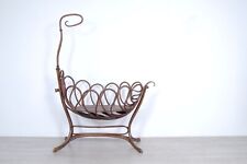Antica grande culla in legno Thonet design produzione Liberty in faccio curvato