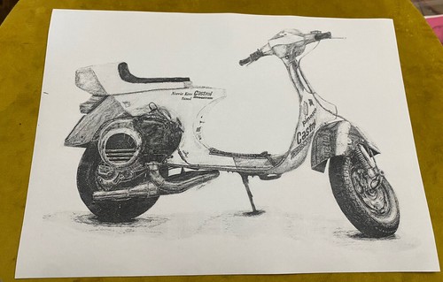 Vespa p200e ink - ink, drawing