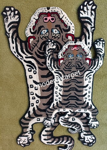 Tappeto grigio tigre tibetana