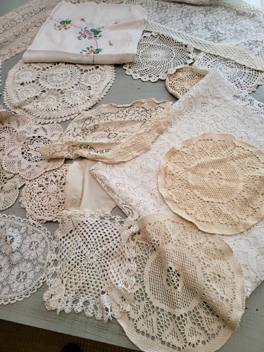 Lace doilies table runners - table,