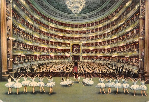 Cartolina milano teatro - cartolina,