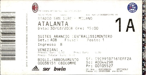 Biglietto stadio milan - biglietto,
