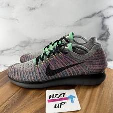 Scarpe Sneakers Uomo 10.5-Nike Free RN Flyknit 'Bianco Nero Cremisi' 831069-108