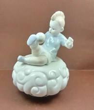 St.Etienne carillon girevole con calciatore porcellana h 14 x 10 cm