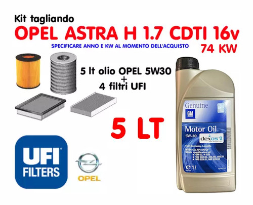Kit tagliando olio opel 5w30 - opel,