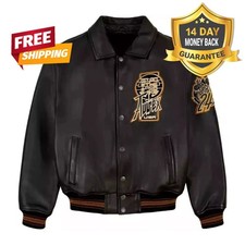 Giubbotto Uomo Avirex Vera Pelle Bomber Classico Volo Americano Giacca Pelle