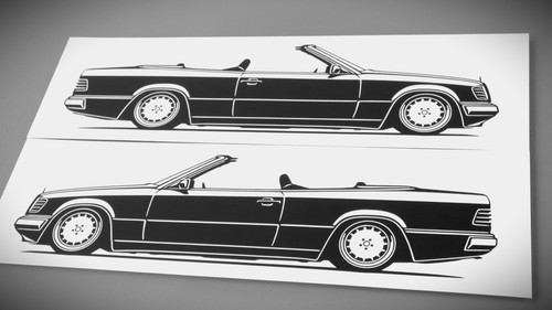 Adesivo mercedes w124 cabrio - adesivo,