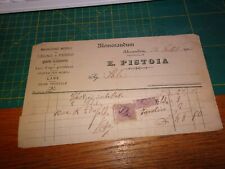 documento antico e. pistoia , magazzino mobili legno e ferro alessandria 1902