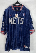 Giacca Vintage Nike New Jersey Nets NBA Warm Up Velour Nuova! 3XL-4XL
