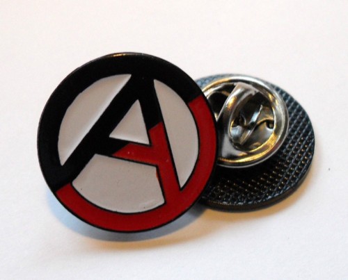 Red black anarchy pin mba - red/black,
