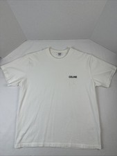 CELINE T-shirt sciolta in jersey di cotone uomo taglia large designer bianca