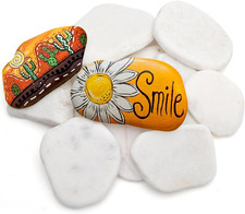 12 PCS Sassi Da Dipingere Piatti,Ciottoli Decorativi,Sassi Da Colorare per Bambi