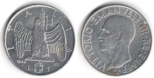 Italia lira 1942 - 1, lira,