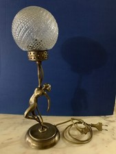 LAMPADA TAVOLO OTTONE STILE LIBERTY ART DECO NOUVEAU CORPO DONNA riproduzione