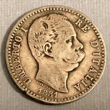 1881 Italy Two 2 Lire Umberto