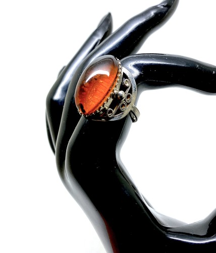 Anello ambra fatto - a, mano