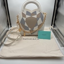 NUOVA borsa Tiffany & Co. Return to Tiffany cuore pelle ciondolo catena oro RARA