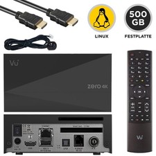 VU+ Plus Zero 4K DVB-C/T2 Linux HbbTV cavo ricevitore incl. kit PVR con HDD da 500 GB