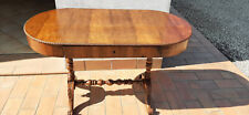 Tavolo - scrittoio ovale in noce nazionale della metà dell'800