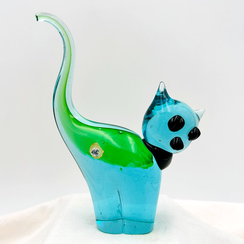 Statuina gatto vetro - statuina,