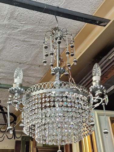 Lampadario metallo cromato - lampadario,