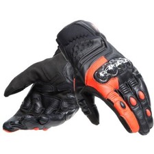 GUANTI MOTO PELLE GLOVES DAINESE CARBON 4 SHORT BLACK FLUO RED SPORTIVI TG L