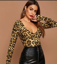 Tshirt leopardato sexy maglia leoparda lungo maglia LEOPARDATA Animalier tg.XS/S