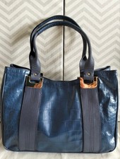 Francesco Biasia Blue Croc Skin  Leather Purse Bag