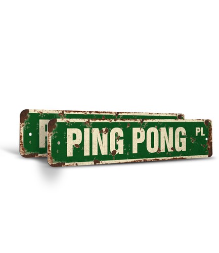 Ping pong insegna stradale - ping,