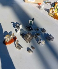 Oggettini Bagno Argento Resina Peltro Coccinella Cornucopia Vespa Portafortuna 