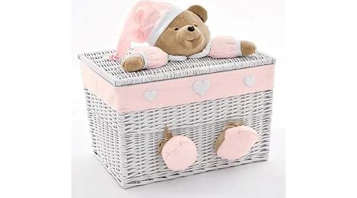 Baule vimini con peluche - baule, in