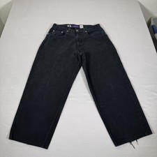 Jeans vintage Levis uomo 32x26 nero argento larghi pantaloni denim larghi skate Y2K