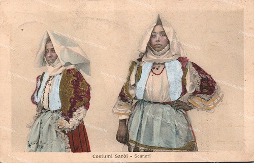 De144 cartolina costumi - cartolina, sardi